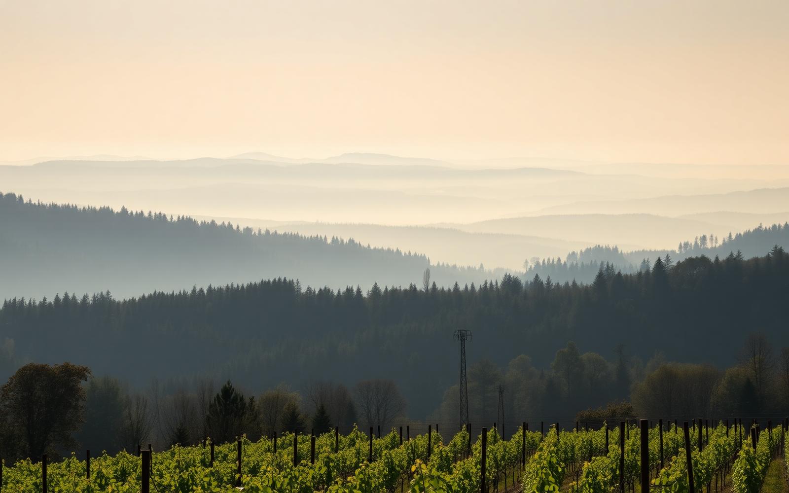 Pfälzer Wald und Weinberge in der Südpfalz
